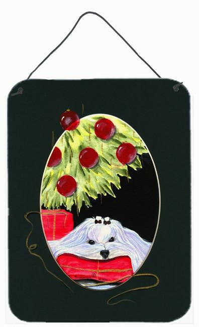 Christmas Tree with Maltese Aluminium Metal Wall or Door Hanging Prints by Caroline's Treasures