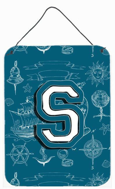 Letter S Sea Doodles Initial Alphabet Wall or Door Hanging Prints CJ2014-SDS1216 by Caroline&#39;s Treasures