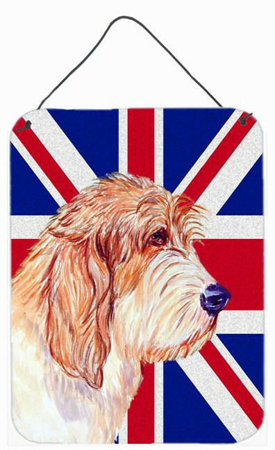 Petit Basset Griffon Vendeen PBGV with English Union Jack British Flag Wall or Door Hanging Prints LH9496DS1216 by Caroline's Treasures