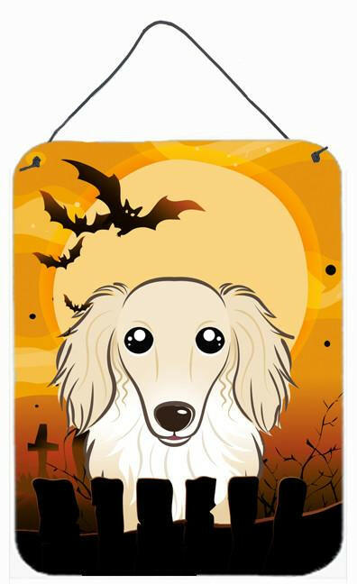 Halloween Longhair Creme Dachshund Wall or Door Hanging Prints BB1770DS1216 by Caroline's Treasures