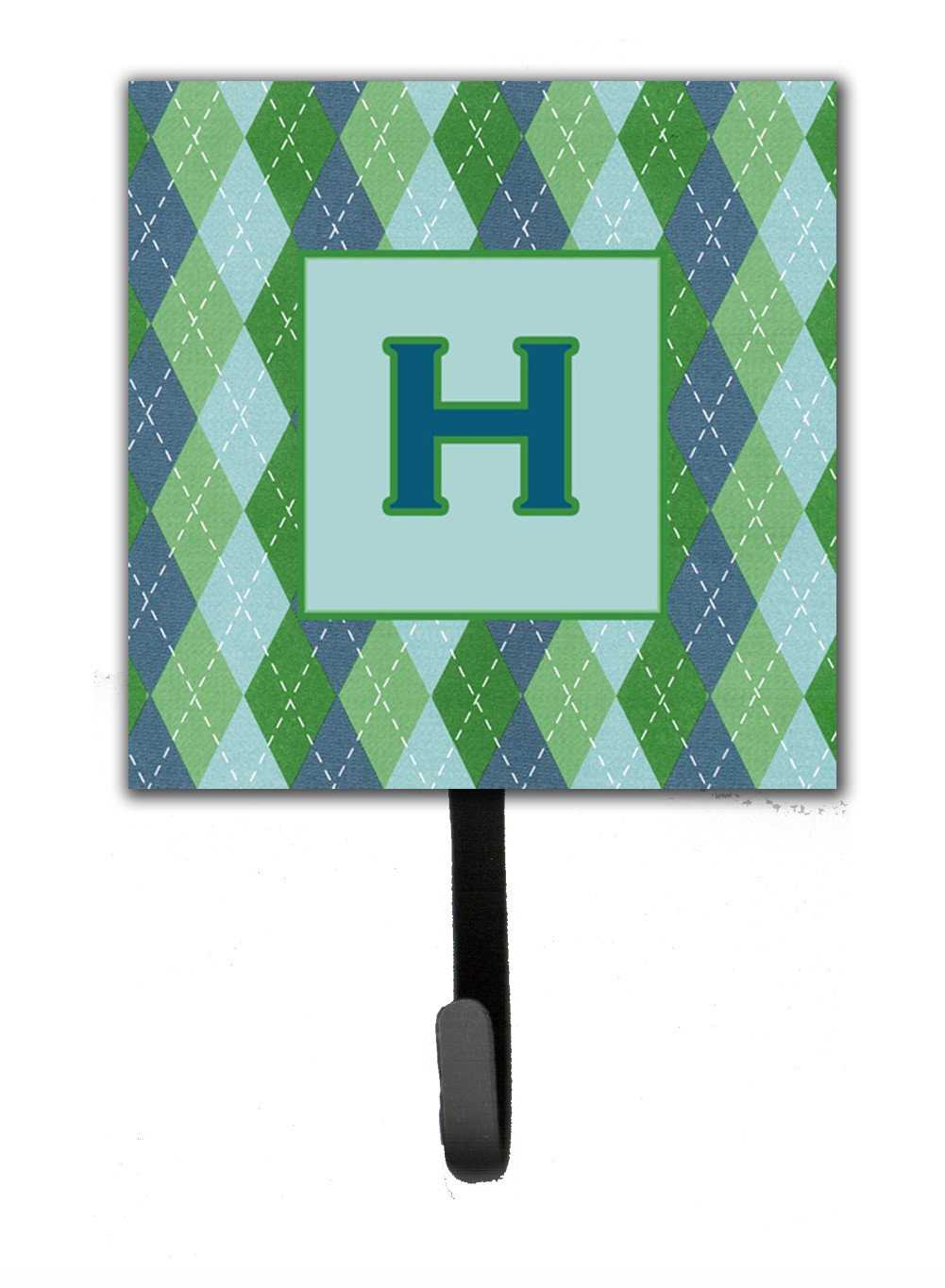 Letter H Initial Monogram - Blue Argoyle Leash Holder or Key Hook by Caroline's Treasures