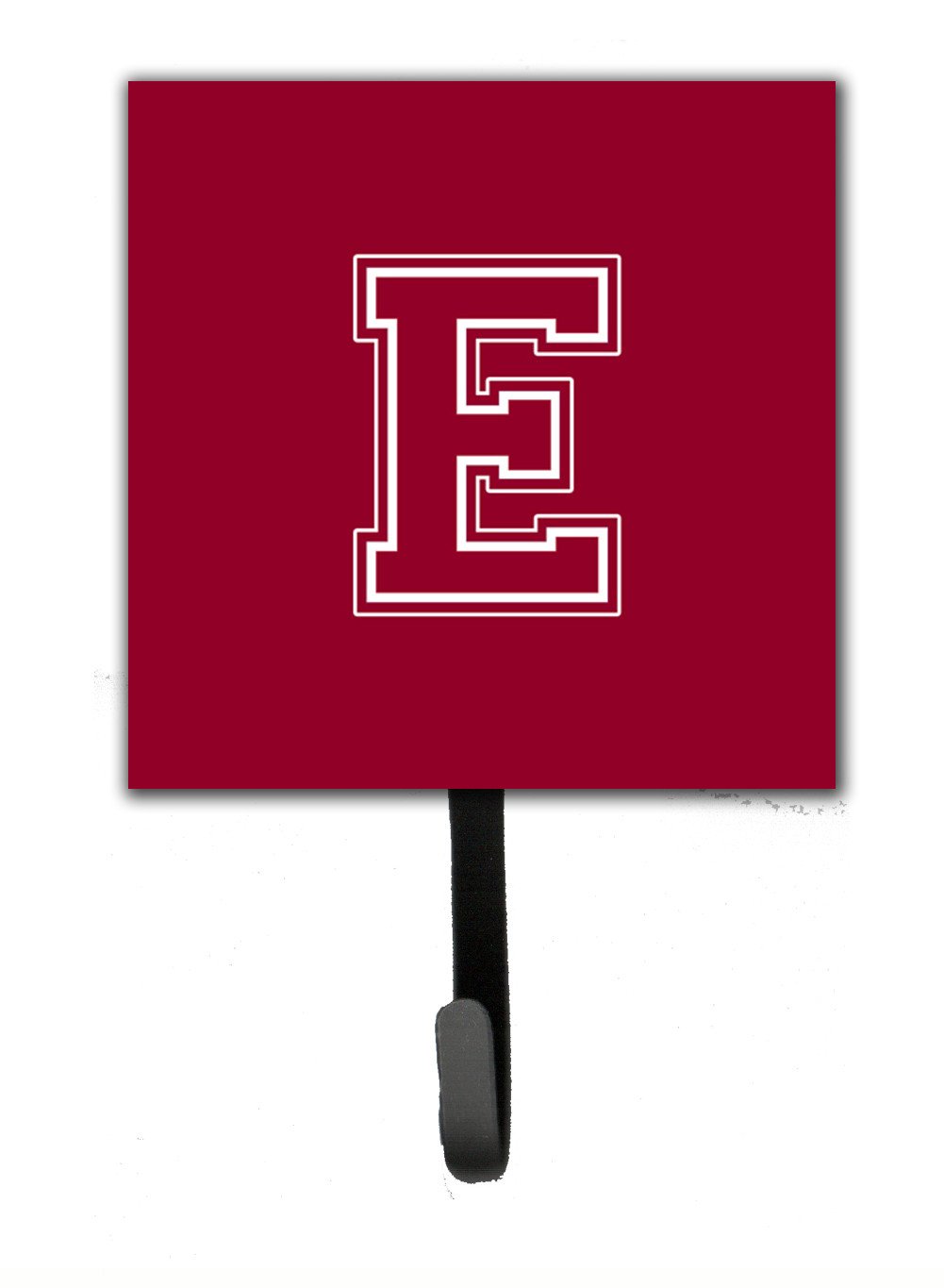 Letter E Initial Monogram - Maroon and White Leash Holder or Key Hook by Caroline's Treasures