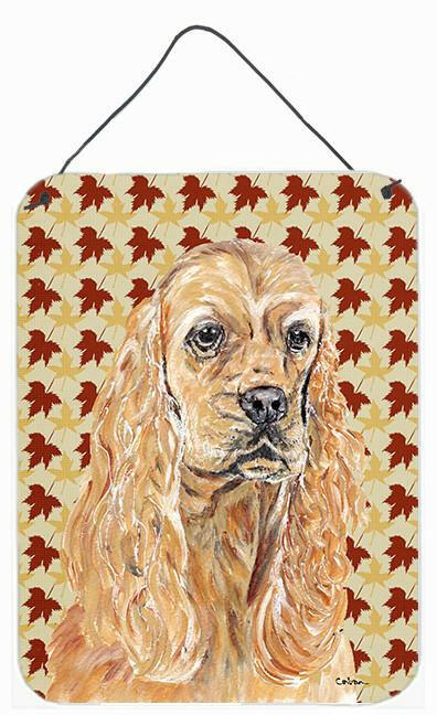 Cocker Spaniel Fall Leaves Aluminium Metal Wall or Door Hanging Prints by Caroline's Treasures