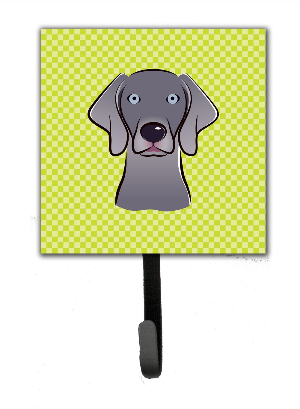 Checkerboard Lime Green Weimaraner Leash or Key Holder BB1293SH4 by Caroline&#39;s Treasures