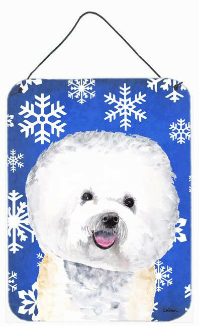 Bichon Frise Winter Snowflakes Holiday Metal Wall or Door Hanging Prints by Caroline's Treasures