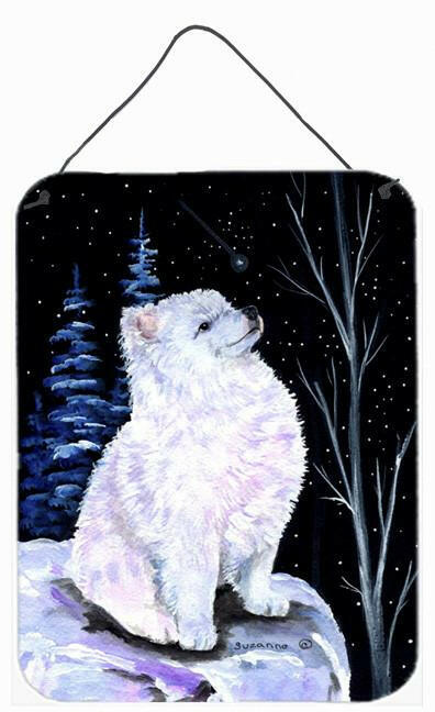 Starry Night American Eskimo Aluminium Metal Wall or Door Hanging Prints by Caroline's Treasures