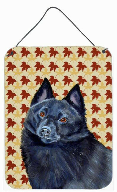 Schipperke Fall Leaves Portrait Aluminium Metal Wall or Door Hanging Prints by Caroline's Treasures