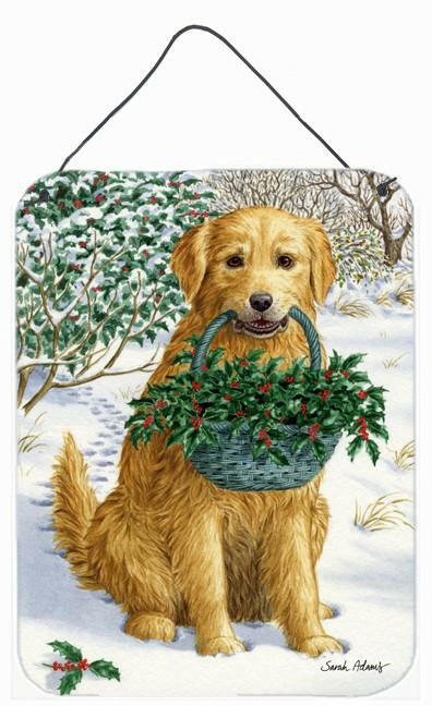 Yellow Labrador & Holly Wall or Door Hanging Prints ASA2013DS1216 by Caroline's Treasures