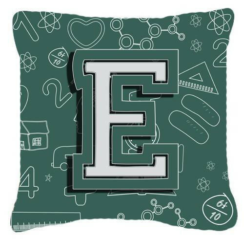 Letter E Back to School Initial Canvas Fabric Decorative Pillow CJ2010-EPW1414 by Caroline's Treasures