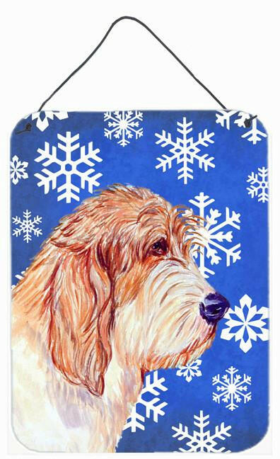 Petit Basset Griffon Vendeen Winter Snowflakes Wall or Door Hanging Prints by Caroline's Treasures