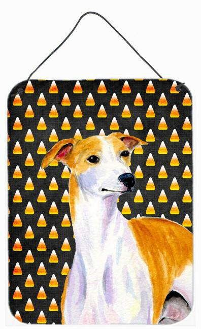 Whippet Candy Corn Halloween Portrait Wall or Door Hanging Prints by Caroline's Treasures