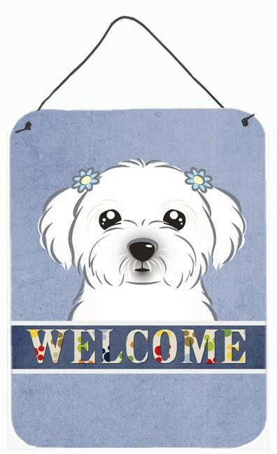 Maltese Welcome Wall or Door Hanging Prints BB1394DS1216 by Caroline's Treasures