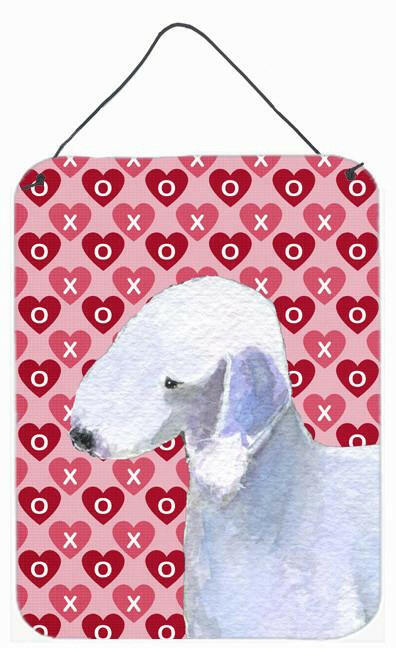 Bedlington Terrier Hearts Love and Valentine's Day Wall or Door Hanging Prints by Caroline's Treasures