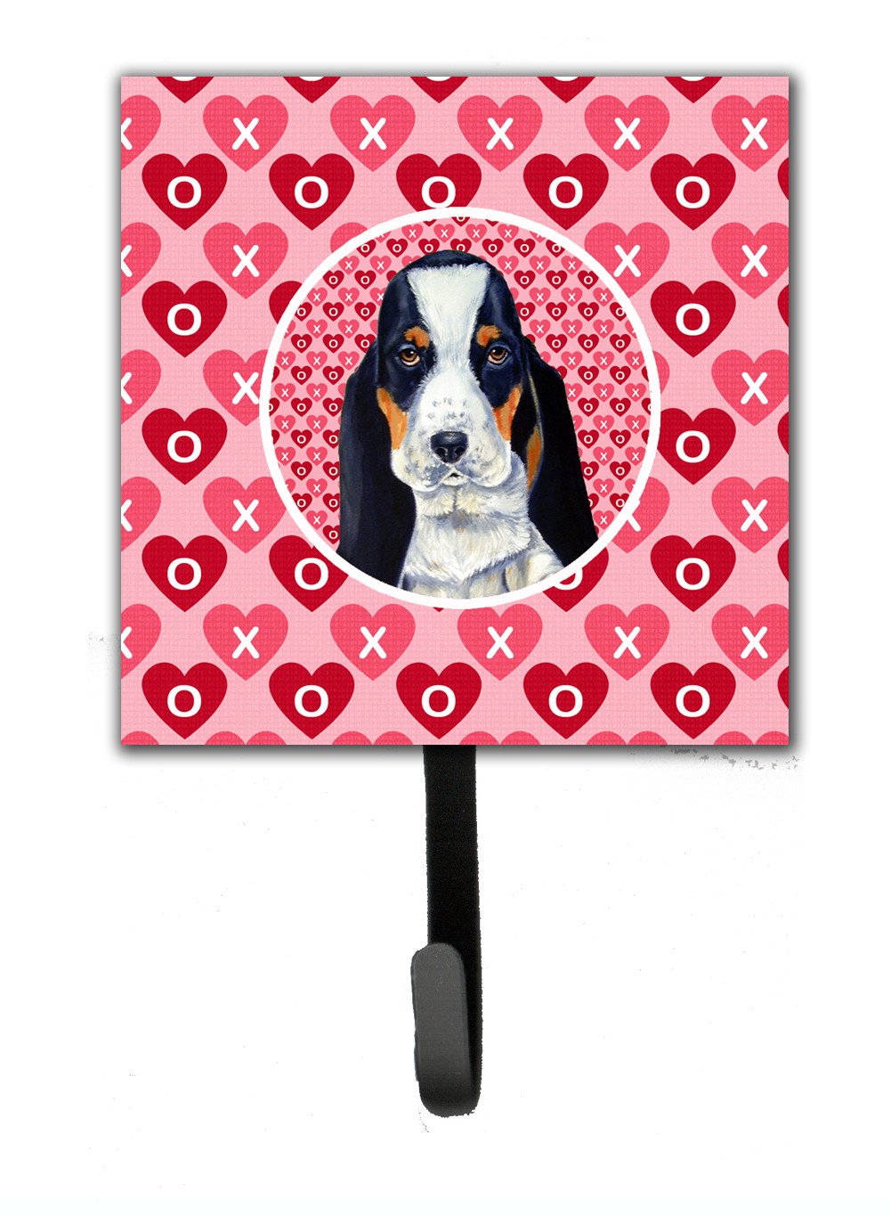 Basset Hound Valentine's Love and Hearts Leash or Key Holder by Caroline's Treasures