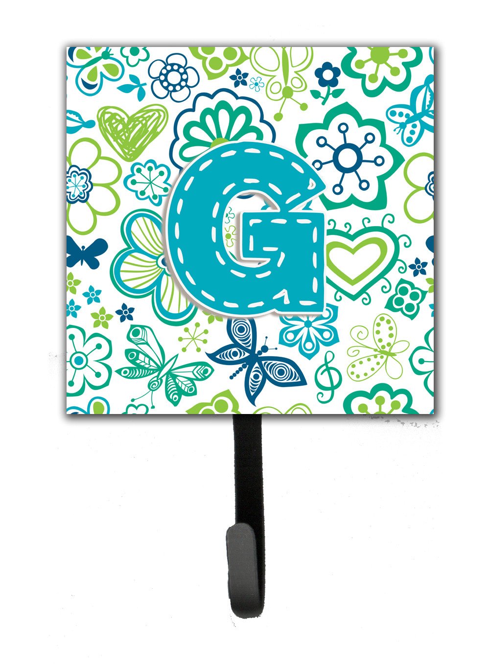 Letter G Flowers and Butterflies Teal Blue Leash or Key Holder CJ2006-GSH4 by Caroline's Treasures