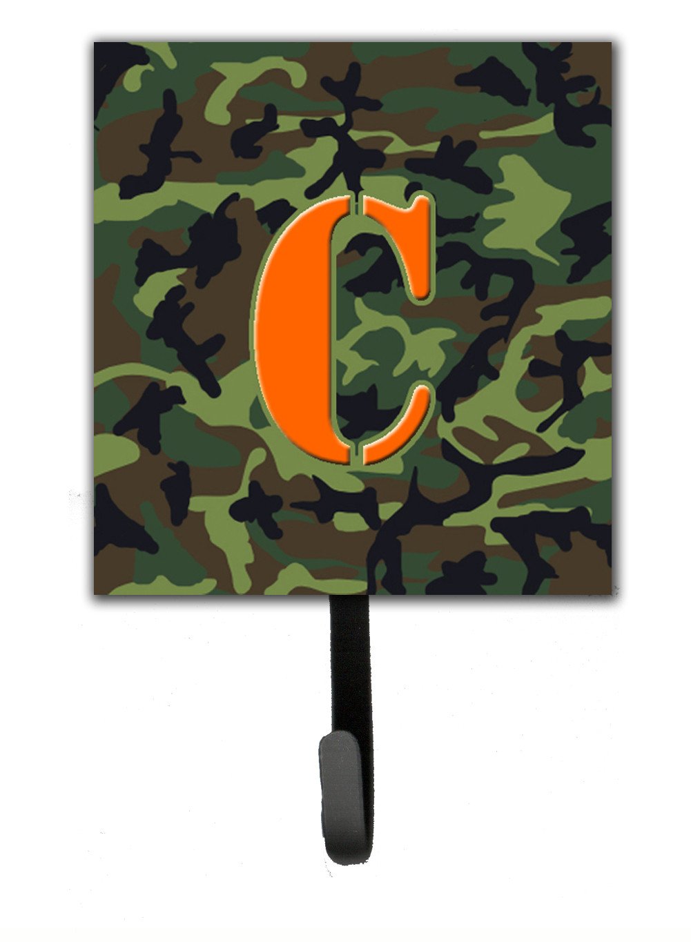 Letter C Initial Monogram - Camo Green Leash Holder or Key Hook by Caroline's Treasures