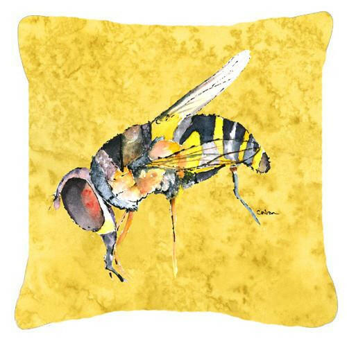 Bee on Yellow   Canvas Fabric Decorative Pillow - the-store.com