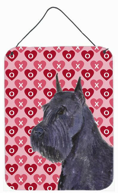 Schnauzer Hearts Love Valentine&#39;s Day Wall or Door Hanging Print by Caroline&#39;s Treasures