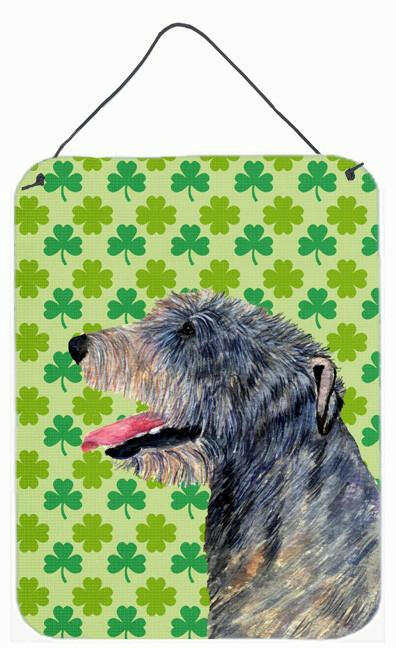 Irish Wolfhound St. Patrick&#39;s Day Shamrock Portrait Wall or Door Hanging Prints by Caroline&#39;s Treasures