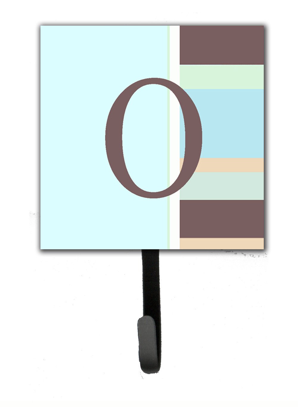 Letter O Initial Monogram - Blue Stripes Leash Holder or Key Hook by Caroline's Treasures