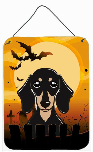 Halloween Smooth Black and Tan Dachshund Wall or Door Hanging Prints BB1773DS1216 by Caroline&#39;s Treasures