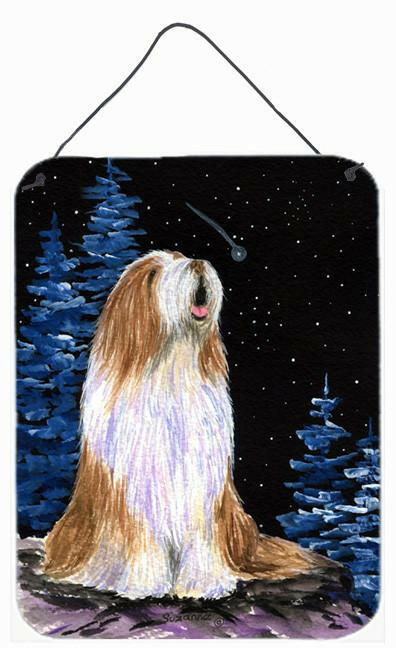 Starry Night Bearded Collie Aluminium Metal Wall or Door Hanging Prints by Caroline's Treasures