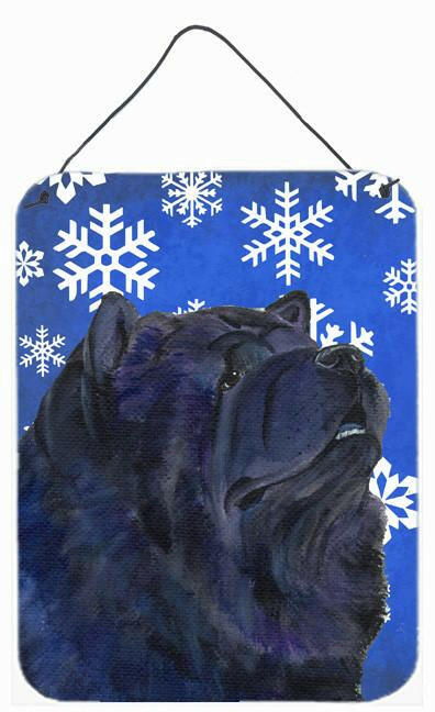 Chow Chow Winter Snowflakes Holiday Aluminium Metal Wall or Door Hanging Prints by Caroline&#39;s Treasures