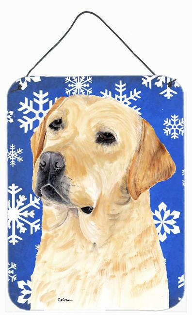 Labrador Winter Snowflakes Holiday Aluminium Metal Wall or Door Hanging Prints by Caroline&#39;s Treasures