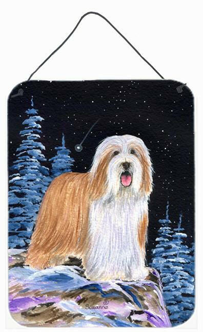 Starry Night Bearded Collie Aluminium Metal Wall or Door Hanging Prints by Caroline's Treasures