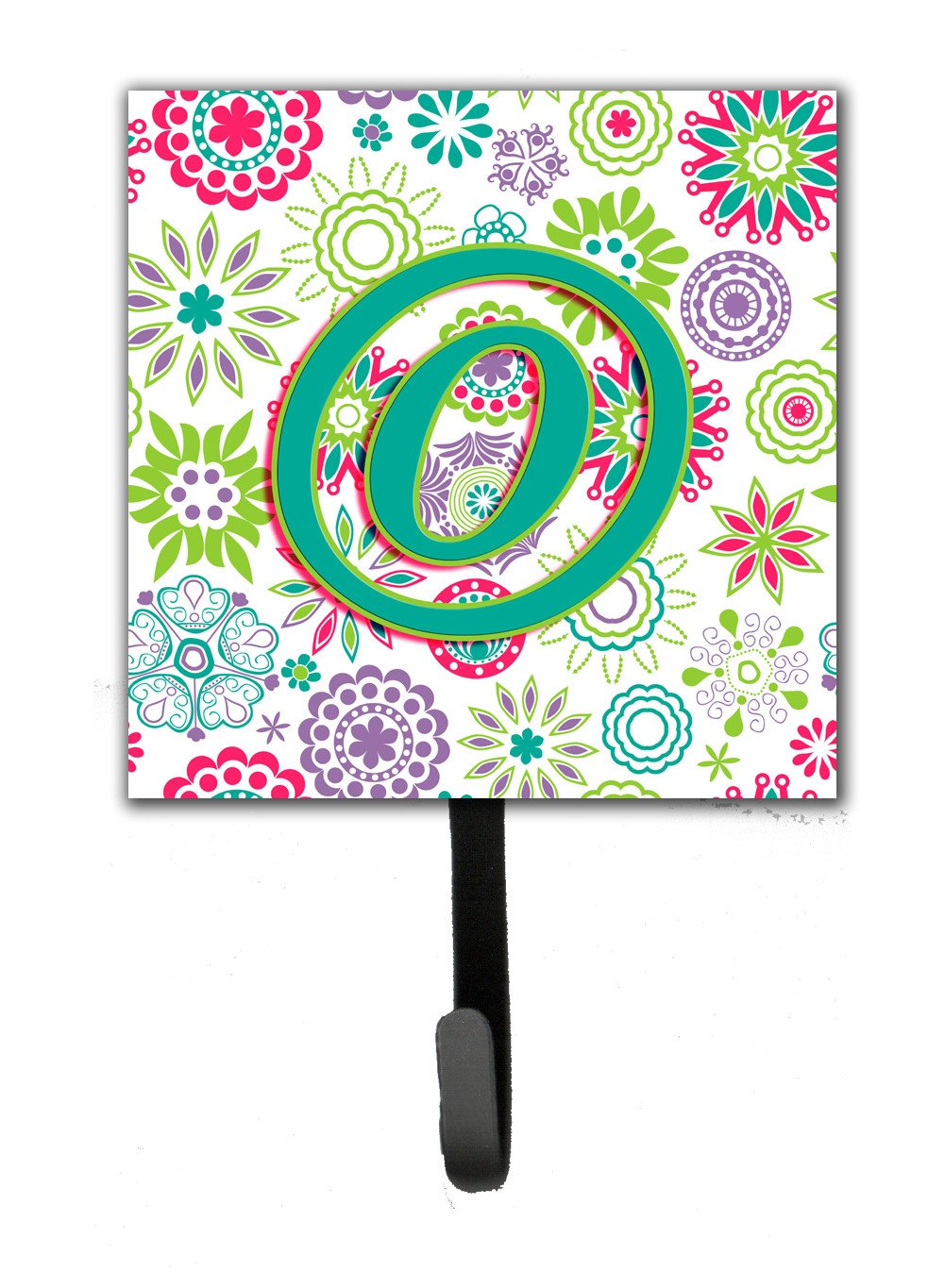 Letter O Flowers Pink Teal Green Initial Leash or Key Holder CJ2011-OSH4 by Caroline&#39;s Treasures