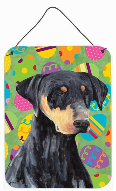 Doberman Easter Eggtravaganza Aluminium Metal Wall or Door Hanging Prints by Caroline's Treasures