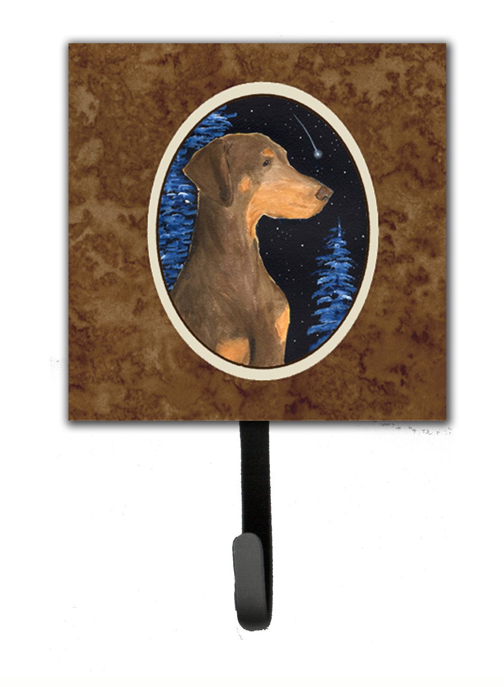 Starry Night Doberman Leash Holder or Key Hook by Caroline's Treasures