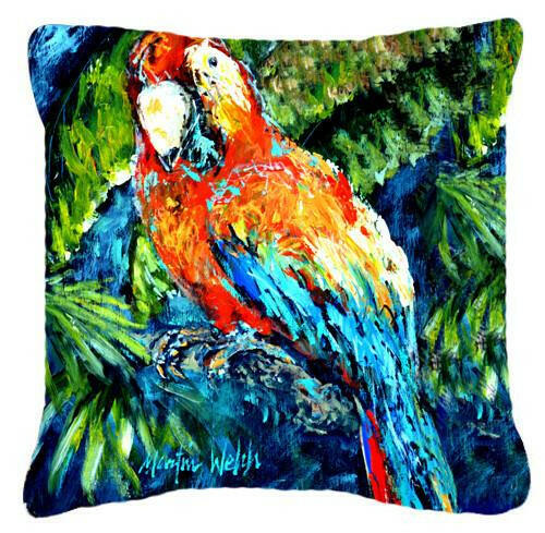 Yo Yo Mama Parrot Canvas Fabric Decorative Pillow MW1204PW1414 by Caroline's Treasures