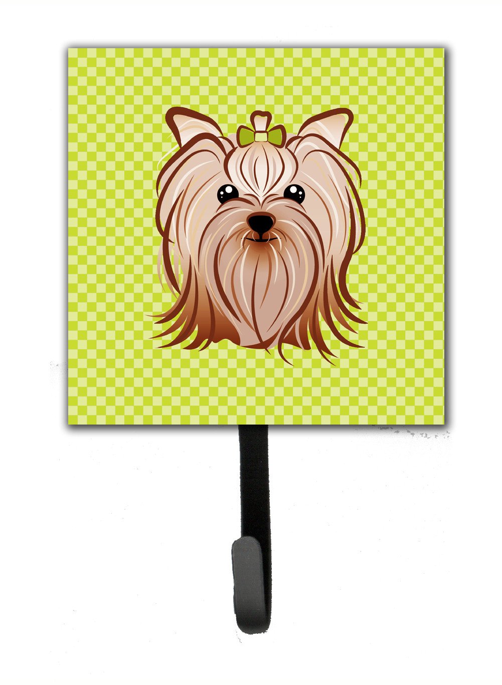 Checkerboard Lime Green Yorkie Yorkshire Terrier Leash or Key Holder BB1266SH4 by Caroline's Treasures