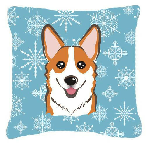 Snowflake Red Corgi Fabric Decorative Pillow BB1688PW1414 - the-store.com