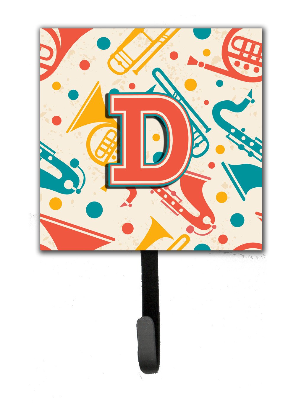 Letter D Retro Teal Orange Musical Instruments Initial Leash or Key Holder CJ2001-DSH4 by Caroline's Treasures