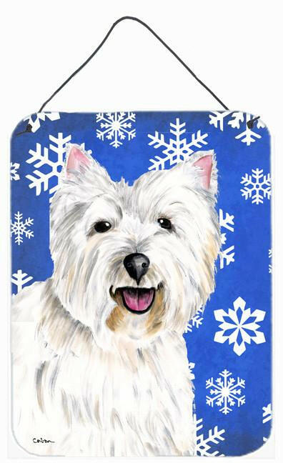 Westie Winter Snowflakes Holiday Aluminium Metal Wall or Door Hanging Prints by Caroline's Treasures