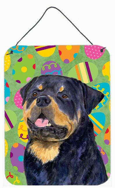 Rottweiler Easter Eggtravaganza Aluminium Metal Wall or Door Hanging Prints by Caroline&#39;s Treasures