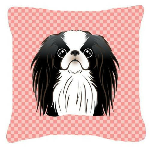 Checkerboard Pink Japanese Chin Canvas Fabric Decorative Pillow BB1230PW1414 - the-store.com