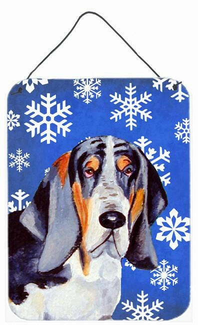 Basset Hound Winter Snowflakes Holiday Wall or Door Hanging Prints by Caroline's Treasures