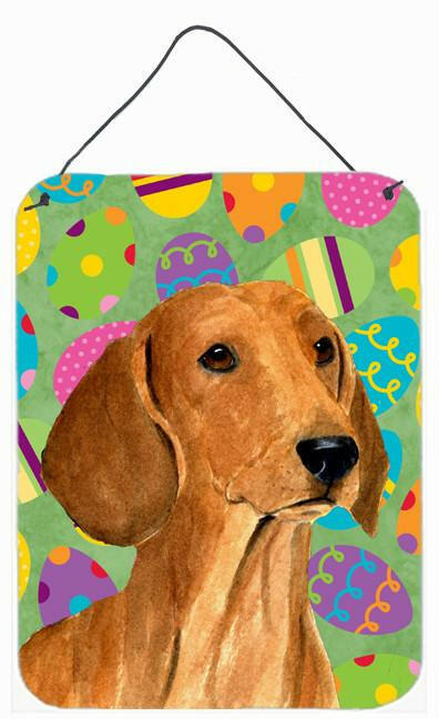 Dachshund Easter Eggtravaganza Aluminium Metal Wall or Door Hanging Prints by Caroline&#39;s Treasures