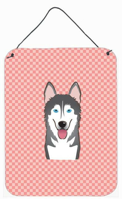 Checkerboard Pink Alaskan Malamute Wall or Door Hanging Prints BB1218DS1216 by Caroline&#39;s Treasures