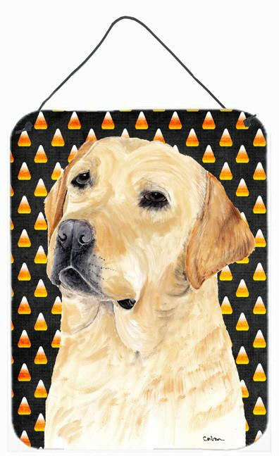 Labrador Yellow Candy Corn Halloween Portrait Wall or Door Hanging Prints by Caroline&#39;s Treasures