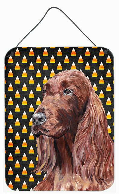 Irish Setter Halloween Candy Corn Aluminium Metal Wall or Door Hanging Prints by Caroline's Treasures