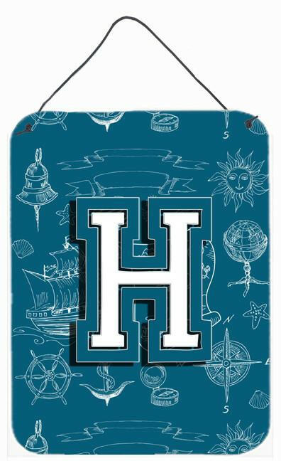 Letter H Sea Doodles Initial Alphabet Wall or Door Hanging Prints CJ2014-HDS1216 by Caroline's Treasures