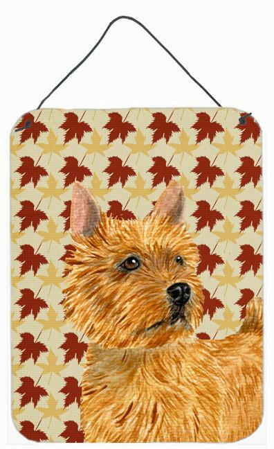 Norwich Terrier Fall Leaves Portrait Wall or Door Hanging Prints by Caroline's Treasures