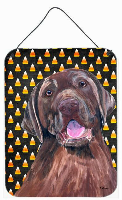 Labrador Chocolate Candy Corn Halloween Portrait Wall or Door Hanging Prints by Caroline&#39;s Treasures