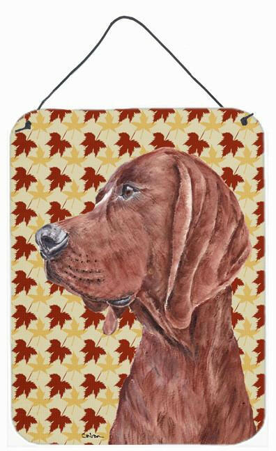 Redbone Coonhound Fall Leaves Wall or Door Hanging Prints SC9683DS1216 by Caroline's Treasures