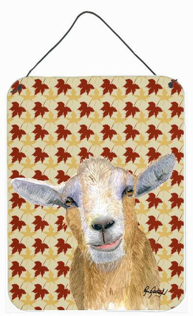 Fall Leaves Goat Aluminium Metal Wall or Door Hanging Prints by Caroline's Treasures