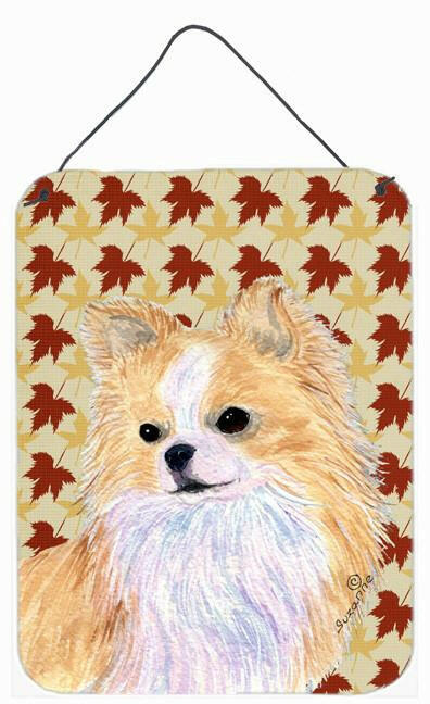 Chihuahua Fall Leaves Portrait Aluminium Metal Wall or Door Hanging Prints by Caroline&#39;s Treasures